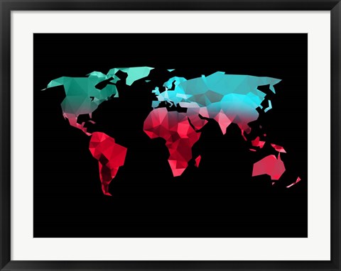 Framed Polygon World Map 2 Print