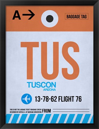 Framed TUS Tuscon Luggage Tag II Print