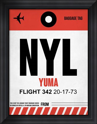 Framed NYL Yuma Luggage Tag I Print