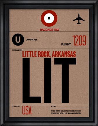 Framed LIT Little Rock Luggage Tag I Print