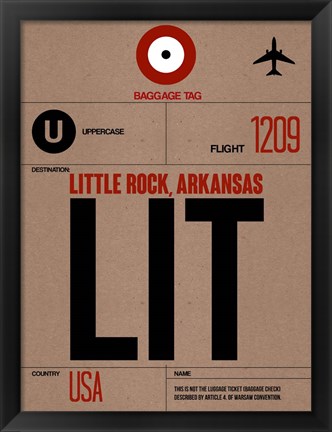 Framed LIT Little Rock Luggage Tag I Print