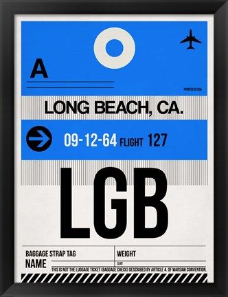 Framed LGB Long Beach Luggage Tag I Print