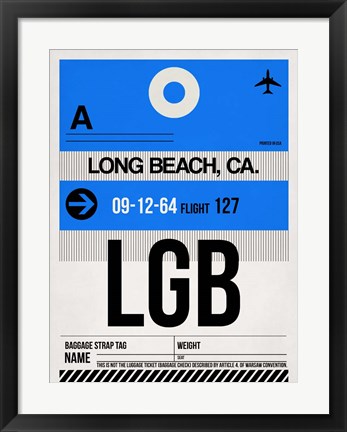 Framed LGB Long Beach Luggage Tag I Print