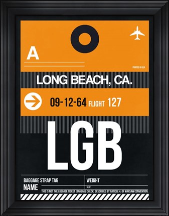 Framed LGB Long Beach Luggage Tag II Print