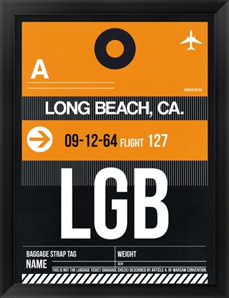 Framed LGB Long Beach Luggage Tag II Print