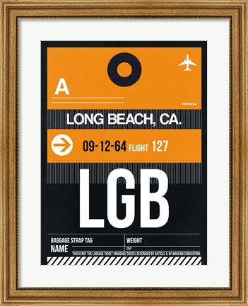 Framed LGB Long Beach Luggage Tag II Print
