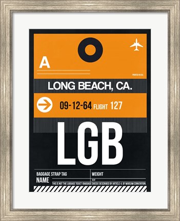 Framed LGB Long Beach Luggage Tag II Print
