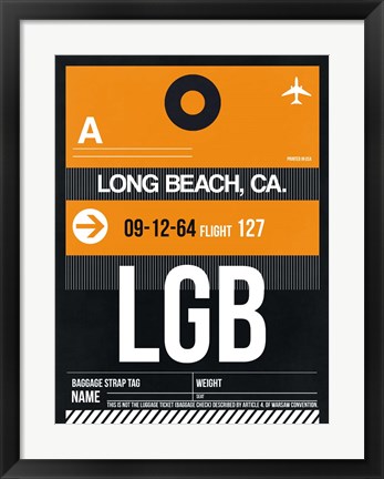Framed LGB Long Beach Luggage Tag II Print