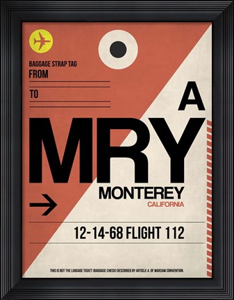 Framed MRY Monterey Luggage Tag I Print