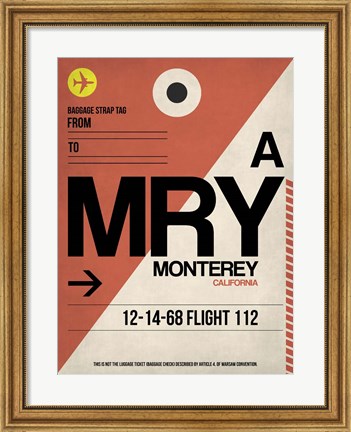 Framed MRY Monterey Luggage Tag I Print