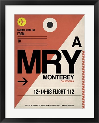 Framed MRY Monterey Luggage Tag I Print