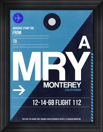 Framed MRY Monterey Luggage Tag II Print
