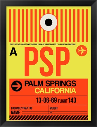 Framed PSP Palm Springs Luggage Tag I Print