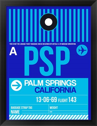 Framed PSP Palm Springs Luggage Tag II Print