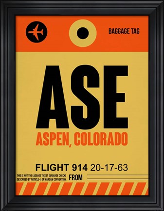 Framed ASE Aspen Luggage Tag I Print