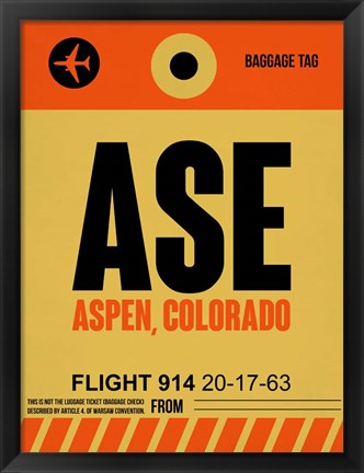 Framed ASE Aspen Luggage Tag I Print