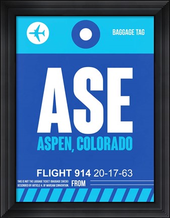 Framed ASE Aspen Luggage Tag II Print