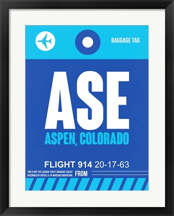 Framed ASE Aspen Luggage Tag II Print