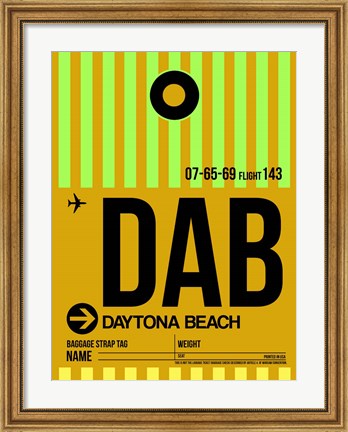 Framed DAB Daytona Beach Luggage Tag I Print