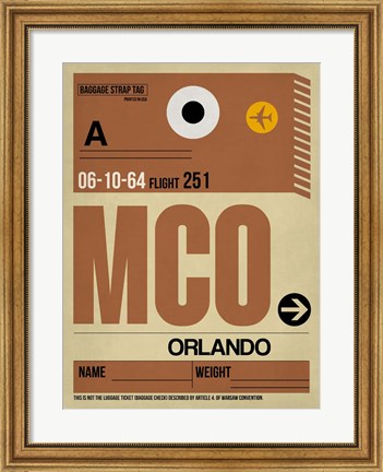 Framed MCO Orlando Luggage Tag I Print
