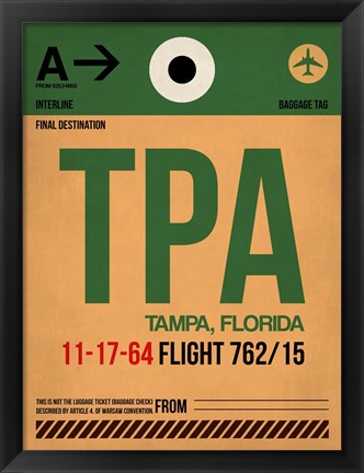 Framed TPA Tampa Luggage Tag I Print