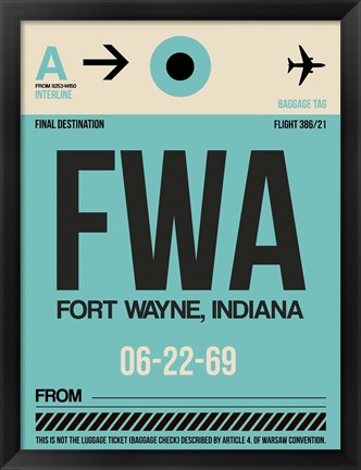 Framed FWA Fort Wayne Luggage Tag I Print