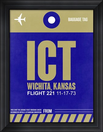 Framed ICT Wichita Luggage Tag II Print