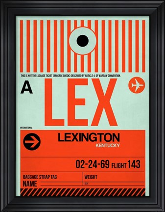 Framed LEX Lexington Luggage Tag I Print