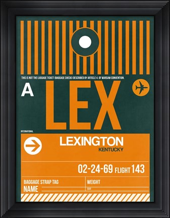 Framed LEX Lexington Luggage Tag II Print