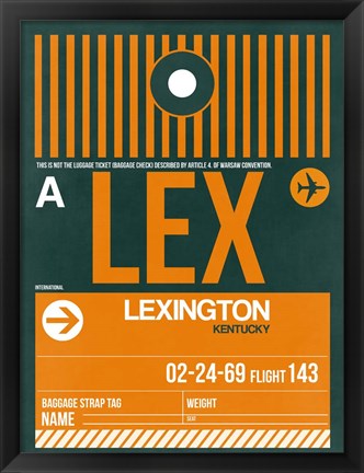 Framed LEX Lexington Luggage Tag II Print