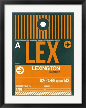 Framed LEX Lexington Luggage Tag II Print