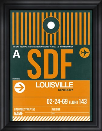 Framed SDF Louisville Luggage Tag I Print