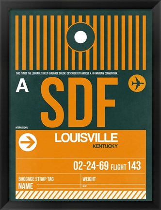 Framed SDF Louisville Luggage Tag I Print