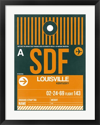 Framed SDF Louisville Luggage Tag I Print