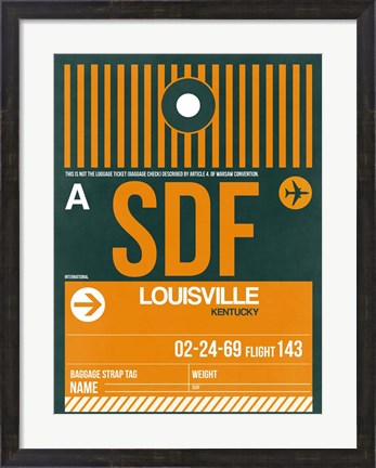 Framed SDF Louisville Luggage Tag I Print