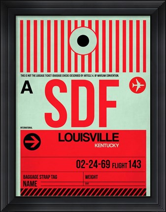 Framed SDF Louisville Luggage Tag II Print