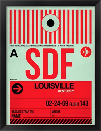 Framed SDF Louisville Luggage Tag II Print