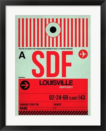 Framed SDF Louisville Luggage Tag II Print
