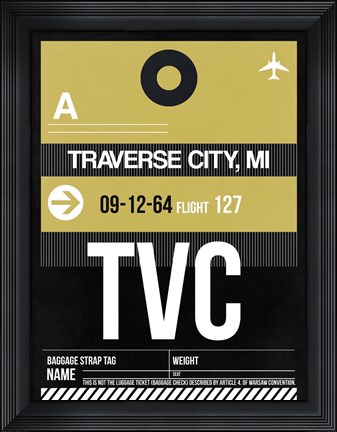 Framed TVC Traverse City Luggage Tag II Print