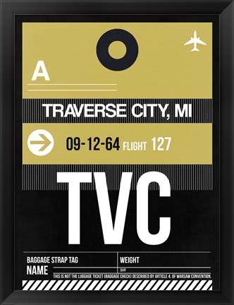 Framed TVC Traverse City Luggage Tag II Print