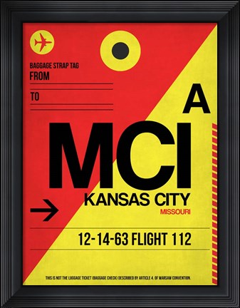 Framed MCI Kansas City Luggage tag I Print