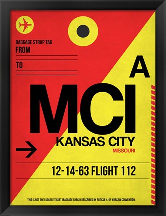 Framed MCI Kansas City Luggage tag I Print