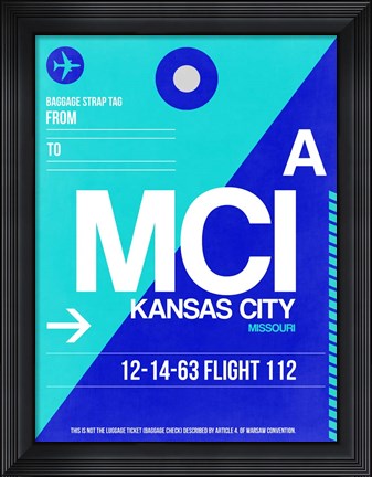 Framed MCI Kansas City Luggage tag I Print
