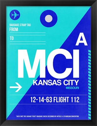 Framed MCI Kansas City Luggage tag I Print