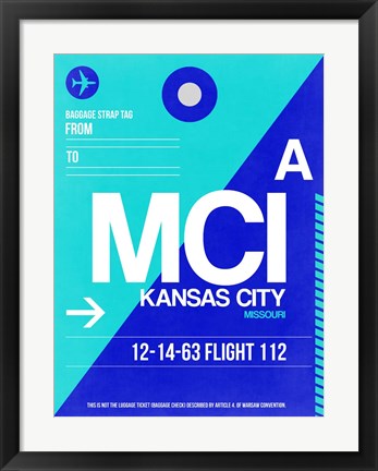 Framed MCI Kansas City Luggage tag I Print