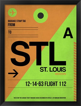 Framed STL St. Louis Luggage Tag I Print