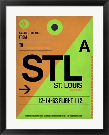 Framed STL St. Louis Luggage Tag I Print