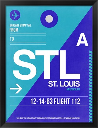 Framed STL St. Louis Luggage Tag II Print