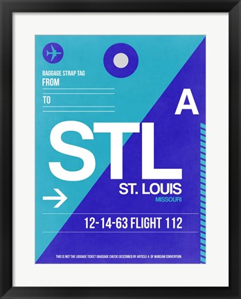 Framed STL St. Louis Luggage Tag II Print