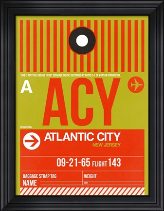 Framed ACY Atlantic City Luggage Tag I Print